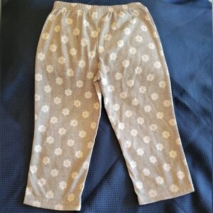 Girl gray Pants 3T white peach color daisies Lightweight soft CARTERS